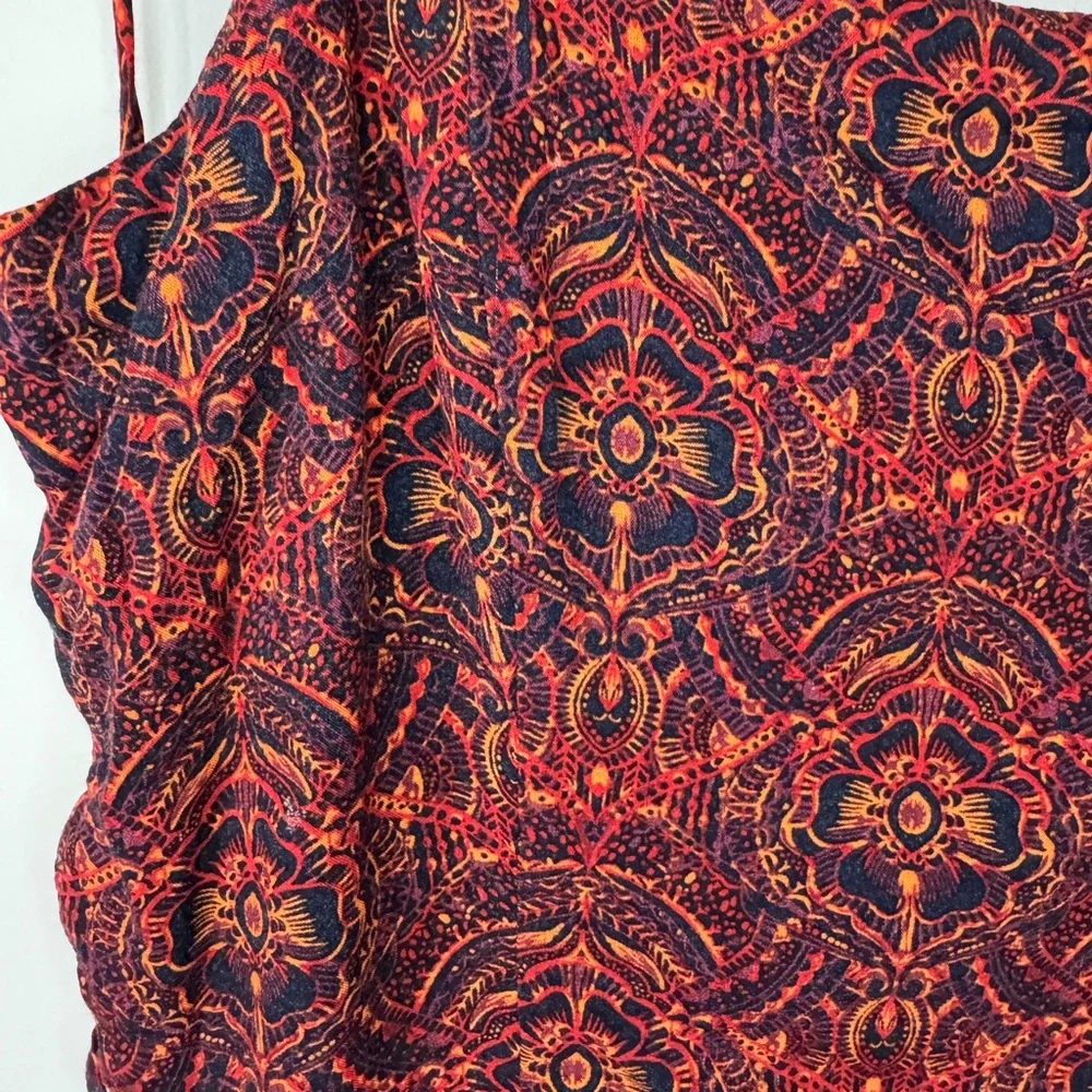 Abercrombie & Fitch boho print side cut outs faux wrap maxi dress medium